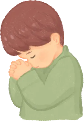 기도하는 남자아이