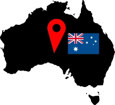 Australia day map and pin icon  05