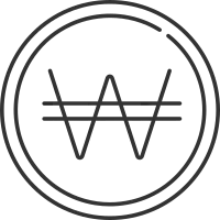 Korean won linear icon