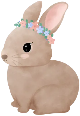 Easter bunny with floral wreath