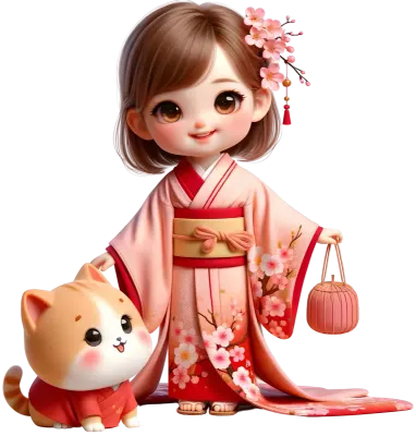 Girl in  Kimono costume 3D