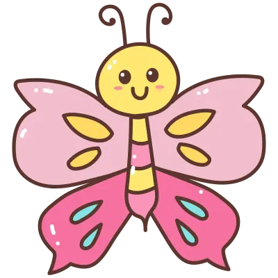 butterfly cartoon doodle