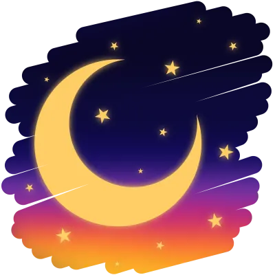 Night sky with moon and stars