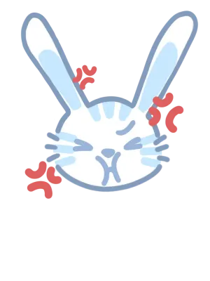 An angry little rabbit