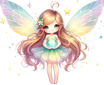 Cute Fairy with crystal ball
