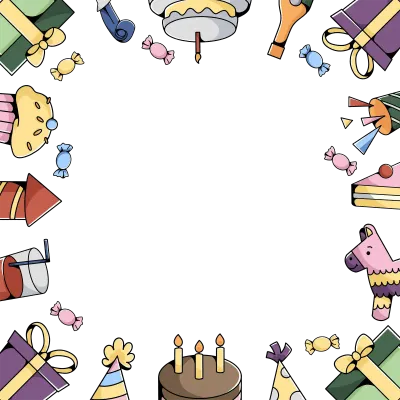 Doodle Birthday Frame Background