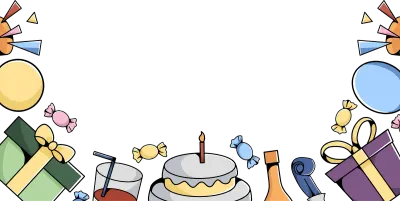 Doodle Birthday Frame Background