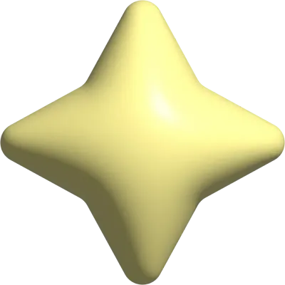 3d yellow star cute