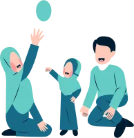 Muslim Parents Playing With Kid