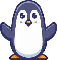Cute Penguin Mascot Cartoon Illustration