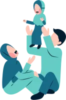 Muslim Parents Playing With Kid