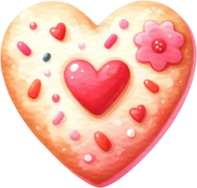 Love Bites Heart Cookie Clipart - Sweet Graphics for Valentine Everyday Crafts