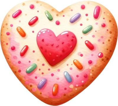 Love Bites 3 Heart Cookie Clipart - Sweet Graphics for Valentine Everyday Crafts