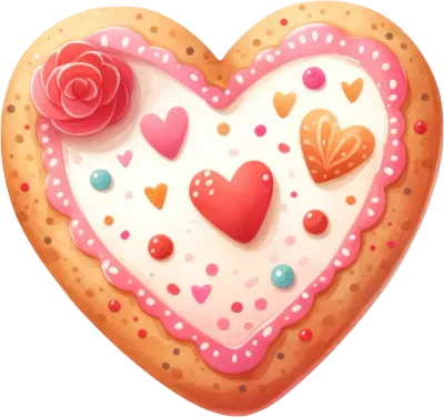 Love Bites 2 Heart Cookie Clipart - Sweet Graphics for Valentine Everyday Crafts