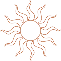 Boho sun sign Retro icon