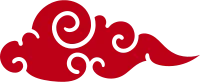 Red Curly Cloud Cartoon Flat Vector for Celebration Ornaments
