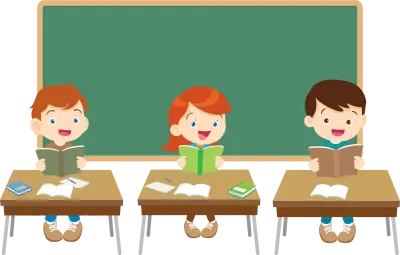 students and teacher in classroom children learning education concept