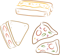 egg sandwich, fruit sando, pizza illustration, menu illustration 계란샌드위치, 과일샌도, 피자일러스트, 메뉴일러스트