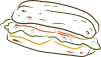healthy sandwich doodle hand drawing art 건강한 샌드위치 낙서 핸드 드로잉 아트