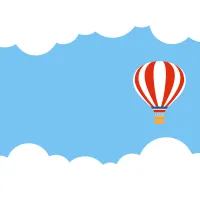 Blue Sky and Cloud with Balloon, vector background.