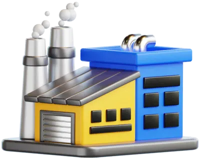 Factory Industry Building 3D Icon