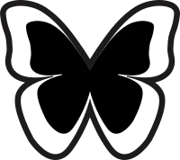Flying butterflies silhouette black