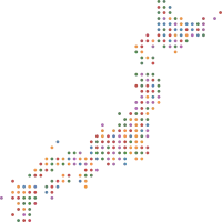 Japan Dot Pixel Map