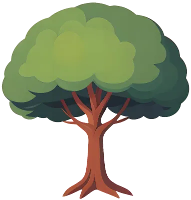 Stylized Deciduous Tree Illustration