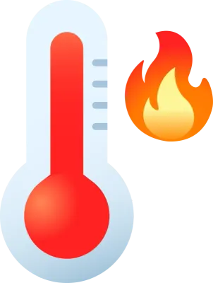 Fire thermometer temperature icon