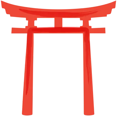 The red torii gate of the shrine