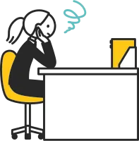 clip art of woman in distress at her desk