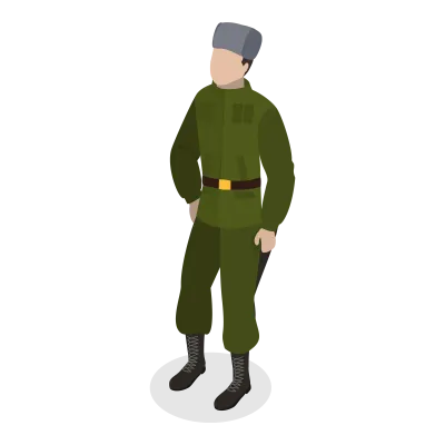 3D Isometric Flat  Set of Military People. Item 7