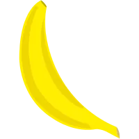 Ripe delicious yellow banana. Simple minimalistic illustration