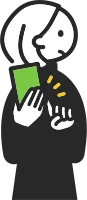 clip art of simple person operating smartphone