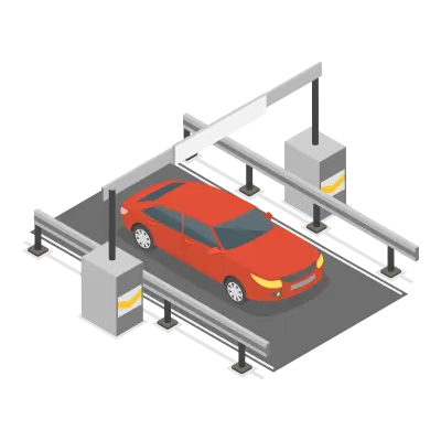 3D Isometric Flat  Illustration of Electronic Tolls. Item 1