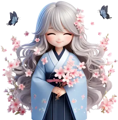 3d girl in Kimono
