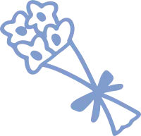 Simple bouquet line drawing