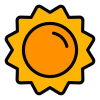 Sun filled line icon