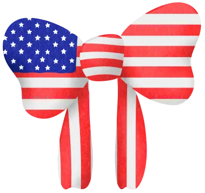 Patriotic Ribbon with American Flag Bow