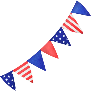 Hanging flag with the flag of the United States
