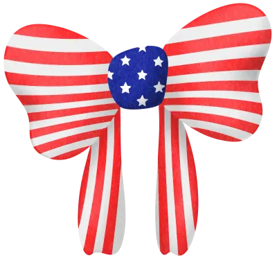 Patriotic Ribbon with American Flag Bow