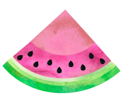 Triangle Slice Watermelon in Watercolor Style