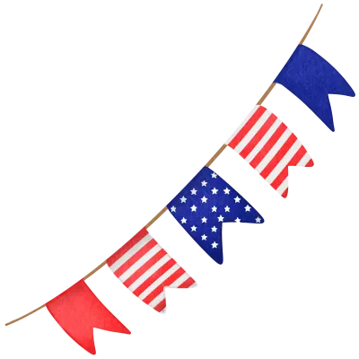 Hanging flag with the flag of the United States