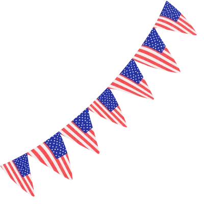 Hanging flag with the flag of the United States
