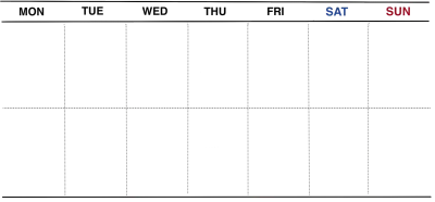 만년달력 템플릿 5주 2주 Calendar
