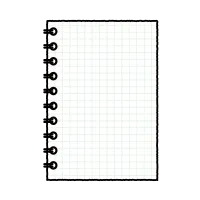 Simple line drawing illustration of a blank notebook