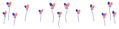 Heart shaped flag of the United States