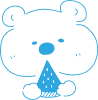 Line drawing of a polar bear eating watermelon