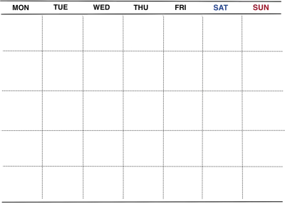 만년달력 템플릿 5주 2주 Calendar