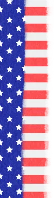 Hanging flag with the flag of the United States